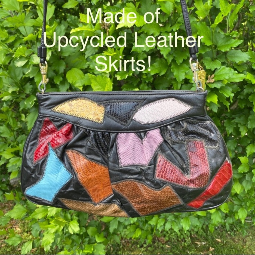 Upcycled Patchwork Vintage Leather Purse Caprice